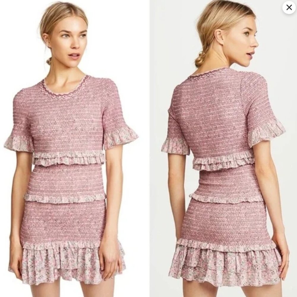 NWOT Loveshackfancy Aveline Smocked Mini Dress XS $425